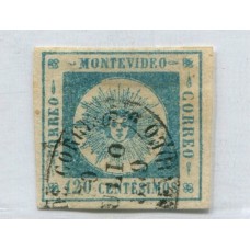 URUGUAY 1859 Yv. 10 ESTAMPILLA USADA DE MUY BUENA CALIDAD