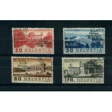 SUIZA SERVICIO Yv. 163/6 SERIE COMPLETA DE ESTAMPILLAS USADAS 20 EUROS