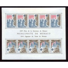 TEMA EUROPA 1982 MONACO HOJA BLOQUE Yv. 22 DE ESTAMPILLAS NUEVAS MINT 28 EUROS