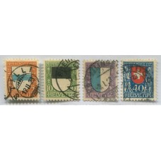 SUIZA 1922 Yv. 188/91 SERIE COMPLETA DE ESTAMPILLAS USADAS 65 EUROS