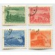 YUGOSLAVIA 1949 Yv. 523/6 SERIE COMPLETA DE ESTAMPILLAS USADAS TRENES 30 EUROS