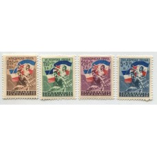 YUGOSLAVIA 1946 Yv. 449/52 SERIE COMPLETA DE ESTAMPILLAS NUEVAS CON GOMA 25 EUROS