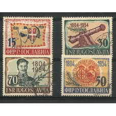 YUGOSLAVIA 1954 Yv. 656/9 SERIE COMPLETA DE ESTAMPILLAS USADAS 45 EUROS
