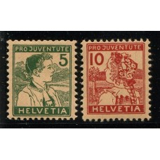 SUIZA 1915 Yv. 149/50 SERIE COMPLETA DE ESTAMPILLAS NUEVAS EL SELLO IMPORTANTE ES MINT (250 Euros) 253,50 EUROS