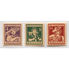 SUIZA 1916 Yv. 151/3 SERIE COMPLETA DE ESTAMPILLAS NUEVAS HERMOSA 85 EUROS