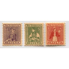 SUIZA 1917 Yv. 154/6 SERIE COMPLETA DE ESTAMPILLAS NUEVAS HERMOSA 45 EUROS