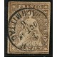 SUIZA 1854 Yv. 26b ESTAMPILLA USADA PAPEL MEDIANO 30 EUROS