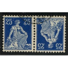 SUIZA TETE-BECHE ZUMSTEIN K 01 PAREJA DE  ESTAMPILLAS USADAS, RARA 215 FRANCOS SUIZOS