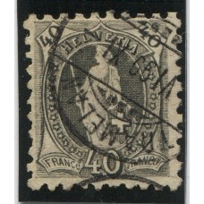 SUIZA 1882 Yv. 83 ESTAMPILLA USADA DENTADO 9 1/2 MUY RARA 700 EUROS