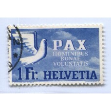 SUIZA 1945 Yv. 413 ESTAMPILLA USADA DE LA SERIE PAX 65 EUROS