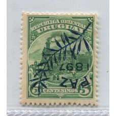 URUGUAY 1887 Yv. 133a ESTAMPILLA CON VARIEDAD CON SOBRE CARGA INVERTIDA