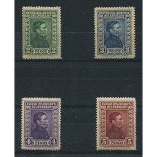 URUGUAY 1929 Yv. 377/80 ESTAMPILLAS NUEVAS CON GOMA DE MUY BUENA CALIDAD, RARAS 145 EUROS