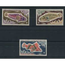 TAAF ANTARTIDA FRANCESA 1972 Yv. 43/5 SERIE COMPLETA DE ESTAMPILLAS NUEVAS MINT PECES FAUNA MARINA