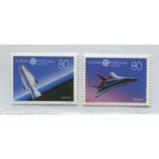 TEMA EUROPA 1991 AZORES SERIE DE ESTAMPILLAS NUEVAS MINT COHETERIA ESPACIO