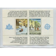 TEMA EUROPA 1989 SAN MARINO HOJA BLOQUE DE ESTAMPILLAS NUEVAS MINT