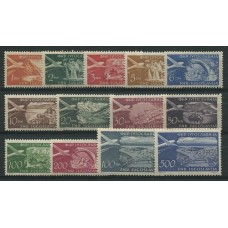 YUGOSLAVIA 1951 Yv. AEREO 32/40A SERIE COMPLETA DE ESTAMPILLAS NUEVAS CON GOMA, RARA 115 EUROS