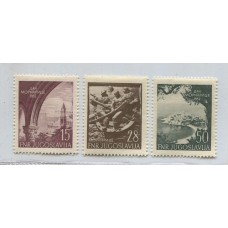 YUGOSLAVIA 1952 Yv. 618/20 SERIE COMPLETA DE ESTAMPILLAS NUEVAS CON GOMA 40 EUROS