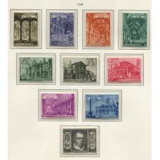 VATICANO 1949 Yv. 140/9 SERIE COMPLETA DE ESTAMPILLAS NUEVAS MINT 67 Euros