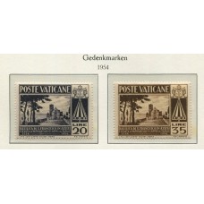 VATICANO 1954 Yv. 203/4 SERIE COMPLETA DE ESTAMPILLAS NUEVAS CON GOMA 7,5 Euros