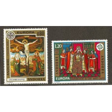 TEMA EUROPA 1975 ANDORRA FRANCESA SERIE COMPLETA DE ESTAMPILLAS NUEVAS MINT ARTE PINTURAS RELIGION