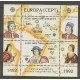 TEMA EUROPA 1992 CHIPRE TURCO HOJA BLOQUE DE ESTAMPILLAS NUEVAS MINT COLON BARCOS 10 EUROS