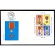 RUMANIA 1994 MEDALLAS MILITARES SERIE COMPLETA DE ESTAMPILLAS EN SOBRE PRIMER DIA DE EMISION