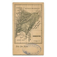 ARGENTINA ENTERO POSTAL GJ TAR-40-D TARJETA POSTAL CON VISTA MAPA DE CORRIENTES USADO U$ 30