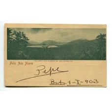 ARGENTINA 1900 ENTERO POSTAL TARJETA CON VISTA DE LA PATAGONIA PEQUEÑOS LAGOS