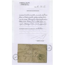 ARGENTINA 1863 MENSAJERIA MSJ 097 PLIEGO COMPLETO CON MARCA MENSAGERIAS ESPAÑOLA AMERICANA DE TORRES y Ca. CON CERTIFICADO DE AUTENTICIDAD U$ 2000