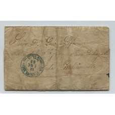 ARGENTINA 1863 MENSAJERIA MSJ 132A PLIEGO COMPLETO CON MARCA NUEVAS PENINSULARES DE TORRES y BERGEIRE U$ 300