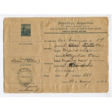 ARGENTINA 1913 ENTERO POSTAL BOLETIN DE EXPEDICION LABRADOR DE $ 1 SIN RECUADRO MATASELLO RECREO CATAMARCA