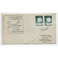 ARGENTINA 1972 SOBRE 22º VUELO ESPECIAL LADE, CIRCULADO A MALVINAS CON MATASELLO DECLARACION CONJUNTA