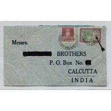 ARGENTINA 1933 SOBRE CORREO AEREO CIRCULADO A INDIA CON ESTAMPILLA AEREA CON VARIEDAD