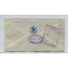 ARGENTINA 1937 SOBRE CORREO AEREO CIRCULADO A INGLATERRA CON MARCA ESPECIAL DE LA COMPAÑÍA AIR FRANCE