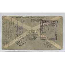 ARGENTINA 1937 SOBRE CORREO AEREO CIRCULADO A AUSTRIA CON MARCA ESPECIAL DE LA COMPAÑÍA AIR FRANCE