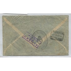 ARGENTINA 1942 SOBRE CORREO AEREO CIRCULADO A LA EMBAJADA EN ESPAÑA CON MARCA ESPAÑOLA EXENTA DE CENSURA POR SER CORREO DIPLOMATICO FRANQUEO DE $ 2,90