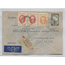 ARGENTINA 1938 SOBRE CORREO AEREO CIRCULADO A ALEMANIA CON FRANQUEO DE $ 1,60 CORRESPONDENCIA DIPLOMATICA ENVIADA A LA AMBAJADA ARGENTINA EN BERLIN