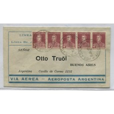ARGENTINA 1929 SOBRE PRIMER VUELO POSADAS-BUENOS AIRES AEROPOSTA ARGENTINA PILOTO FICARELLI