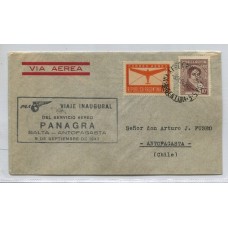 ARGENTINA 1942 SOBRE PRIMER VUELO DE PANAGRA CIRCULADO A CHILE