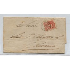 ARGENTINA 1869 PLIEGO ESTAMPILLA GJ 38 CON MATASELLO BUENOS AIRES "S"