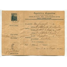 ARGENTINA 1913 ENTERO POSTAL BOLETIN DE EXPEDICION