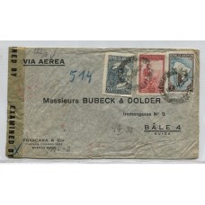 ARGENTINA 1944 SOBRE CIRCULADO VIA AEREA A SUIZA CON DOBLE CENSURA