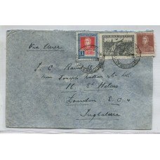 ARGENTINA 1930 SOBRE CORREO AEREO CIRCULADO A INGLATERRA CON BONITO FRANQUEO DE $ 1,74