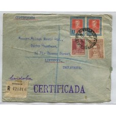 ARGENTINA 1935 SOBRE CORREO AEREO CIRCULADO A INGLATERRA CON FRANQUEO DE $ 2,35