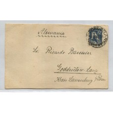 ARGENTINA 1932 TARJETA CIRCULADA A ALEMANIA CON ESTAMPILLA CONGRESO DEL FRIO, RARO FRANQUEO