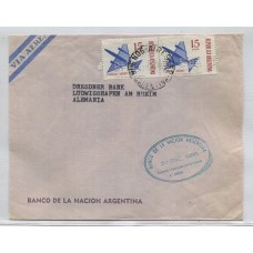 ARGENTINA 1966 SOBRE CON ESTAMPILLAS PERFORADAS, PERFORACION COMERCIAL BNA