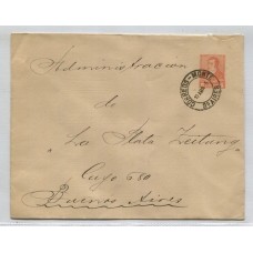 ARGENTINA 1895 SOBRE ENTERO POSTAL CON MATASELLO MONTE BS. AS., RARO