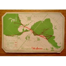 ARGENTINA 1940 PANAGRA MAPA DE FECHA TENTATIVA CON RUTAS Y DESTINOS, MUY RARO