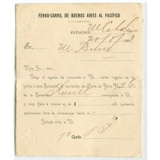 ARGENTINA 1903 ENTERO POSTAL CARTA POSTAL CON IMPRESIÓN PRIVADA FERROCARRIL