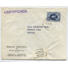 ARGENTINA 1959 PERFORACION COMERCIAL CARTA CON ESTAMPILLA PERFORADA